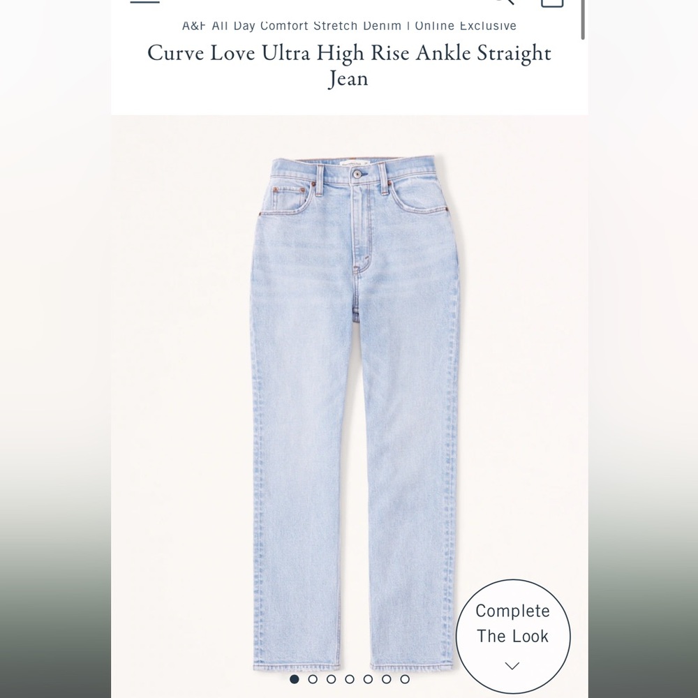 NWT Curve Love Ultra High Rise Ankle Straight Jean, Light, 28